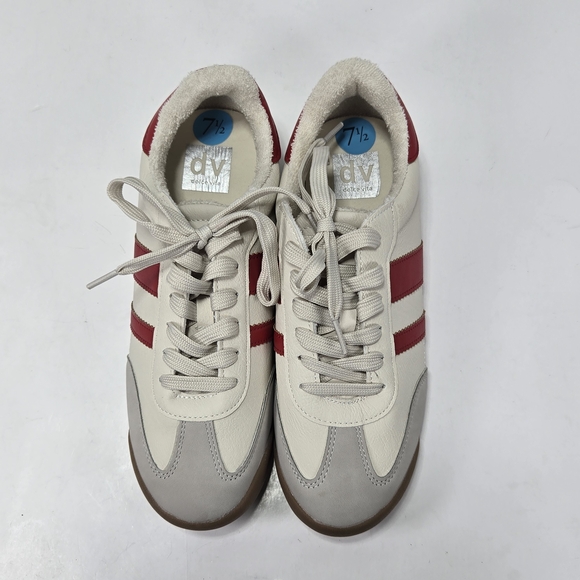 DV by Dolce Vita Rascal T-Toe Red and Cream Sneakers Size 7 1/2 7.5 - Picture 6 of 10